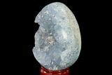Crystal Filled Celestine (Celestite) Egg Geode - Madagascar #140308-3